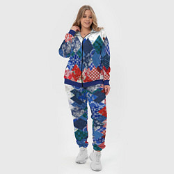 Женский 3D-костюм Флаг России в стиле пэчворк, цвет: 3D-синий — фото 2