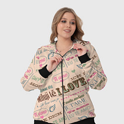 Женский 3D-костюм Ретро дизайн про любовь, цвет: 3D-черный — фото 2