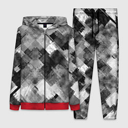 Женский 3D-костюм Полоски белые и чёрные, цвет: 3D-красный