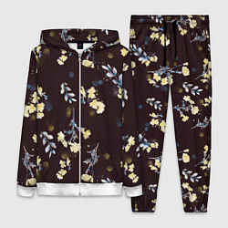 Женский костюм Акварельный паттерн на темном фоне