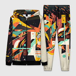 Женский 3D-костюм Авангардная геометрическая композиция, цвет: 3D-черный