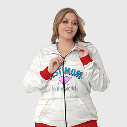Женский 3D-костюм Best mom in the world с сердечком, цвет: 3D-красный — фото 2