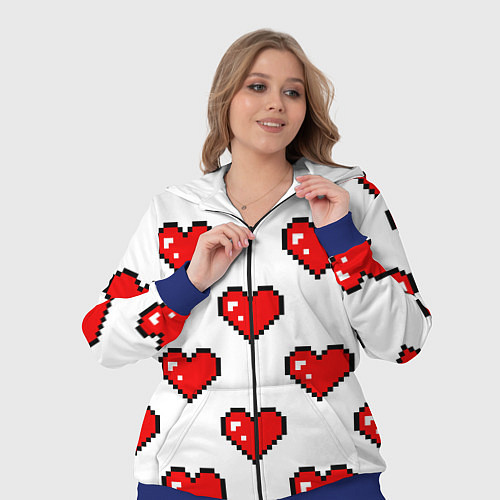 Женский костюм Сердца в стиле пиксель-арт / 3D-Синий – фото 3