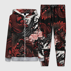 Женский костюм Красный Irezumi узор