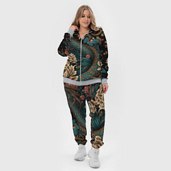 Женский 3D-костюм Японский змей Irezumi, цвет: 3D-меланж — фото 2