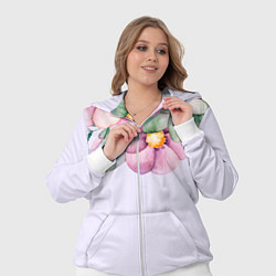 Женский 3D-костюм Пастельные цветы акварелью - наверху, цвет: 3D-белый — фото 2