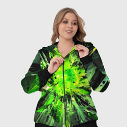 Женский 3D-костюм Fractal green explosion, цвет: 3D-черный — фото 2
