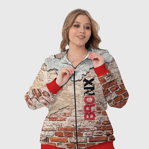 Женский костюм Старая кирпичная стена - Бронкс / 3D-Красный – фото 3