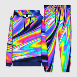 Женский 3D-костюм Жидкость радужные разводы, цвет: 3D-синий