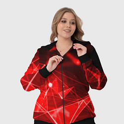 Женский 3D-костюм Абстрактные красные лучи, цвет: 3D-черный — фото 2