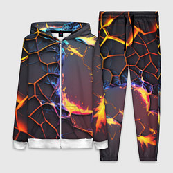 Женский 3D-костюм Подорванные неоновые плиты, цвет: 3D-белый