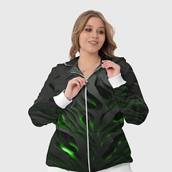 Женский 3D-костюм Объемные черные и зеленые линии, цвет: 3D-белый — фото 2