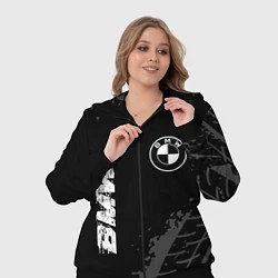 Женский 3D-костюм BMW speed на темном фоне со следами шин: надпись,, цвет: 3D-черный — фото 2