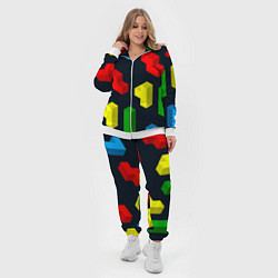 Женский 3D-костюм Крупные фигуры из игры Тетрис, цвет: 3D-белый — фото 2