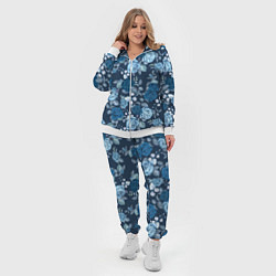 Женский 3D-костюм Голубые розы паттерн, цвет: 3D-белый — фото 2