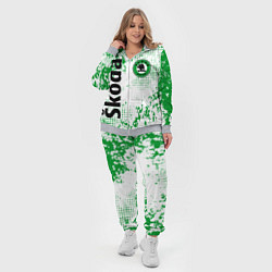 Женский 3D-костюм Skoda auto logo, цвет: 3D-меланж — фото 2