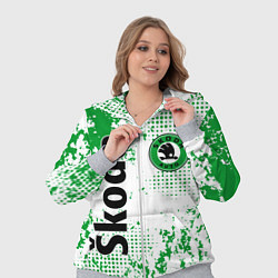 Женский 3D-костюм Skoda auto logo, цвет: 3D-меланж — фото 2