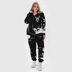 Женский 3D-костюм OneRepublic и рок символ на темном фоне, цвет: 3D-черный — фото 2