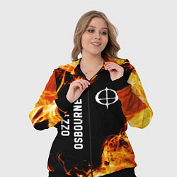 Женский 3D-костюм Ozzy Osbourne и пылающий огонь, цвет: 3D-черный — фото 2