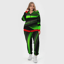 Женский 3D-костюм Black green textureпоп, цвет: 3D-красный — фото 2