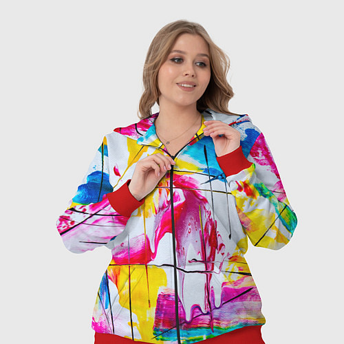 Женский костюм Красочный принт / 3D-Красный – фото 3