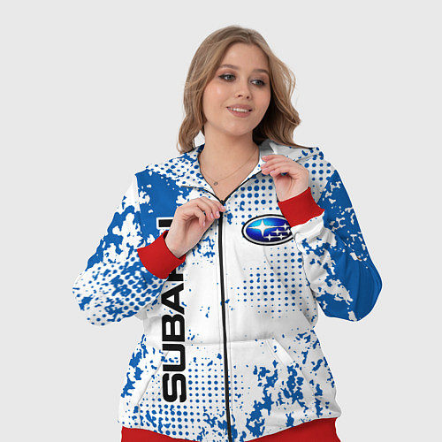 Женский костюм Subaru blue logo / 3D-Красный – фото 3