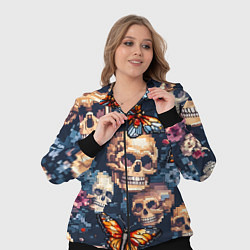 Женский 3D-костюм Пиксельные черепа, цвет: 3D-черный — фото 2