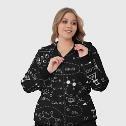 Женский 3D-костюм Химические формулы на чёрном, цвет: 3D-черный — фото 2