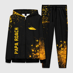 Женский костюм Papa Roach - gold gradient: надпись, символ