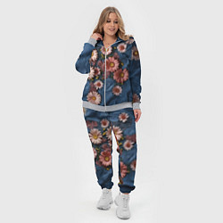 Женский 3D-костюм Хризантемы на джинсе, цвет: 3D-меланж — фото 2