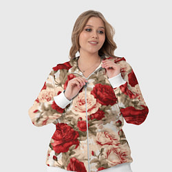 Женский 3D-костюм Розы паттерн, цвет: 3D-белый — фото 2