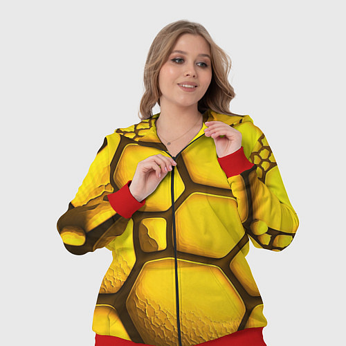 Женский костюм Желтые объемные плиты / 3D-Красный – фото 3