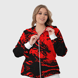 Женский 3D-костюм Черный дракон на красном небе, цвет: 3D-белый — фото 2