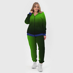 Женский 3D-костюм Градиент ядовитый зеленый - черный, цвет: 3D-синий — фото 2