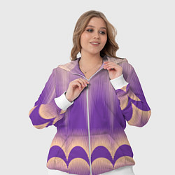 Женский 3D-костюм Фиолетовый градиент в полоску, цвет: 3D-белый — фото 2