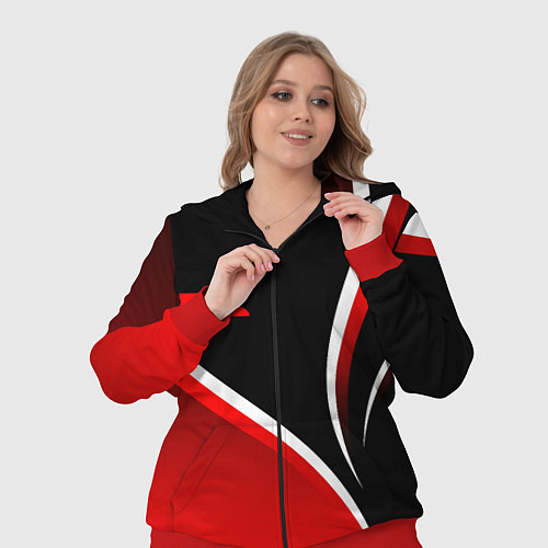 Женский костюм Кавасаки - красные волны / 3D-Красный – фото 3