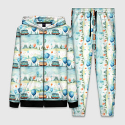 Женский костюм Трамвайчики и воздушные шары - авральный паттерн