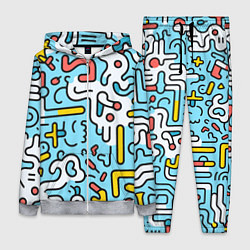 Женский 3D-костюм Геометрическая контурная абстракция, цвет: 3D-меланж