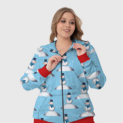 Женский 3D-костюм Снеговик на сугробе, цвет: 3D-красный — фото 2