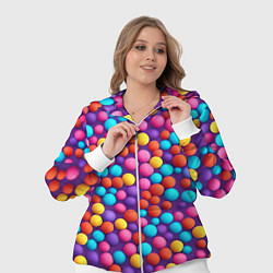 Женский 3D-костюм Паттерн разноцветные шарики - нейросеть, цвет: 3D-белый — фото 2