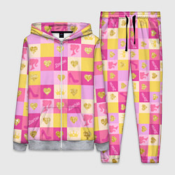 Женский костюм Барби: желтые и розовые квадраты паттерн