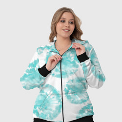 Женский 3D-костюм Акварельные голубые био формы, цвет: 3D-черный — фото 2