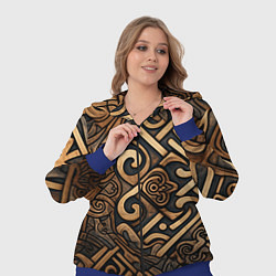 Женский 3D-костюм Асимметричный узор в викингском стиле, цвет: 3D-синий — фото 2