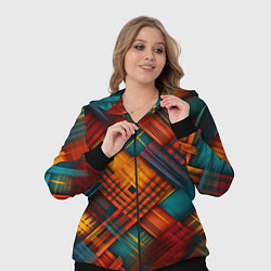 Женский 3D-костюм Разноцветная клетка в шотландском стиле, цвет: 3D-черный — фото 2