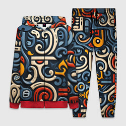 Женский костюм Абстрактный цветной паттерн в славянском стиле