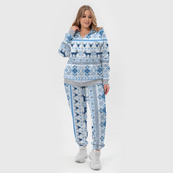 Женский 3D-костюм Blue sweater with reindeer, цвет: 3D-меланж — фото 2