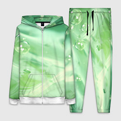 Женский 3D-костюм Зеленая вода с пузырями, цвет: 3D-белый