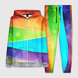 Женский костюм Абстрактный разноцветный волнистый фон со снежинка