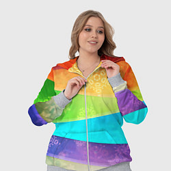 Женский 3D-костюм Абстрактный разноцветный волнистый фон со снежинка, цвет: 3D-меланж — фото 2