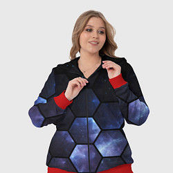 Женский 3D-костюм Космические соты - геометрия, цвет: 3D-красный — фото 2